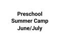 Summer Camp